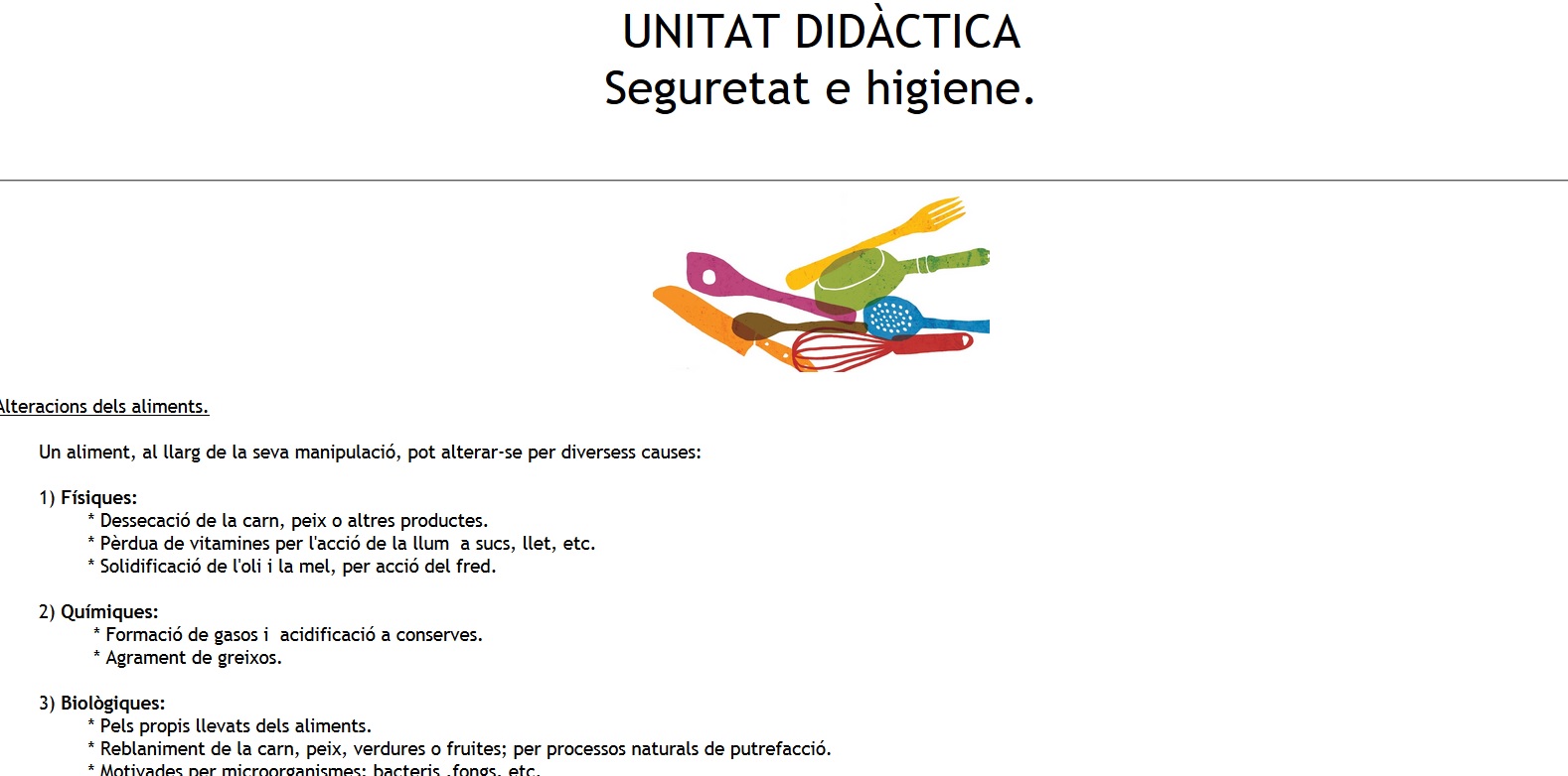 Unitat didctica seguretat e higiene